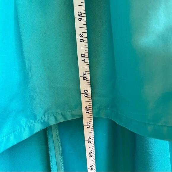 LAST CHANCE Gracia High-Low Backless Spaghetti Strap Gown in Aqua Blue Size M - Picture 11 of 14